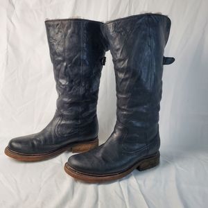 Frye Valerie Shearling Lined Pull-On Boots 7.5B Black